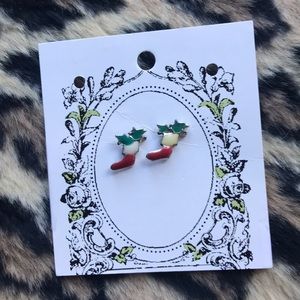 Hot Topic Jewelry - C H R I S T M A S Stocking Stud Earrings Hot Topic Jewelry - C H R I S T M A S Stocking Stud Earrings